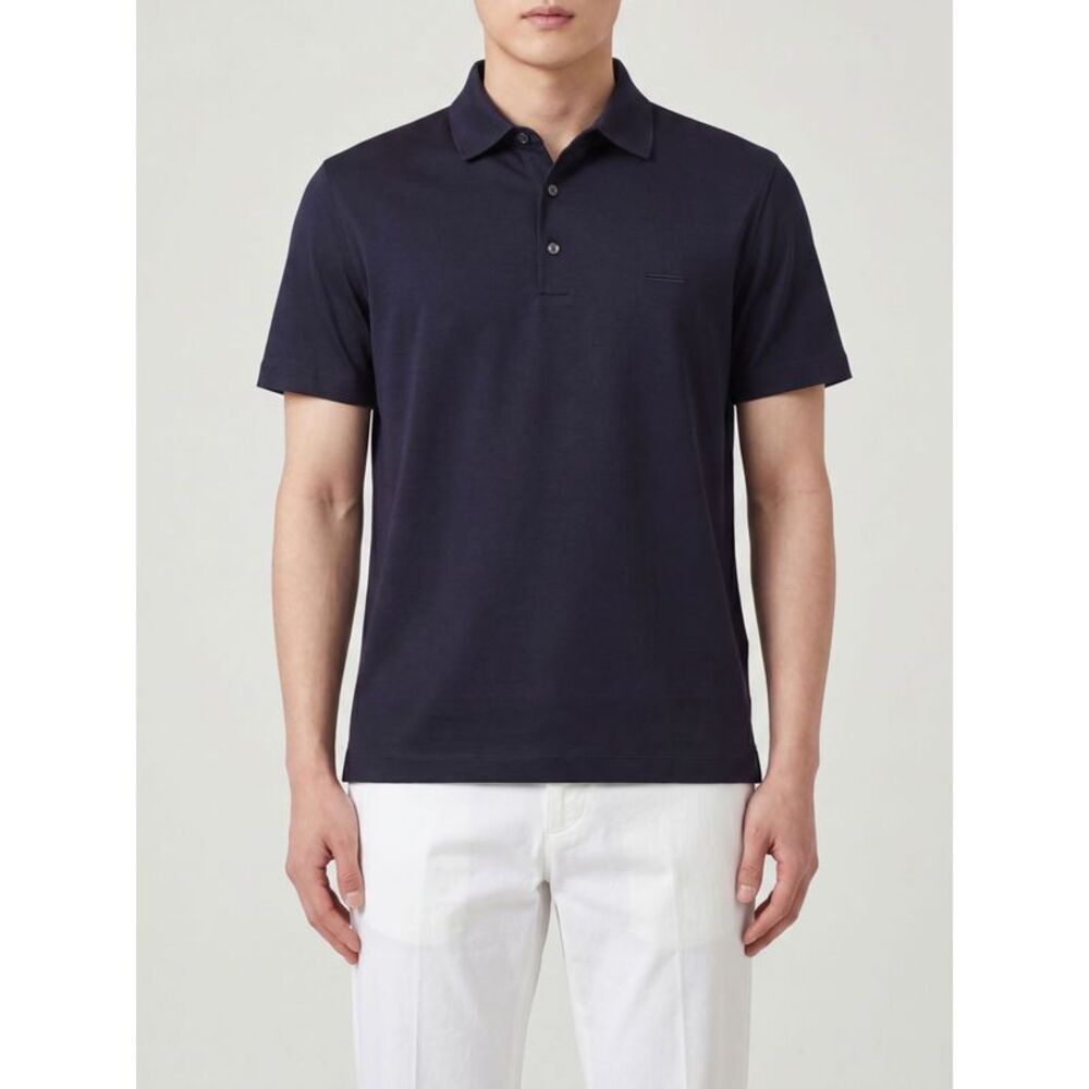 Zegna Polo Shirt Men Navy